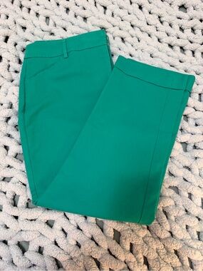 Chico's Bright Green Crop Pants with Cuff Sz 1R